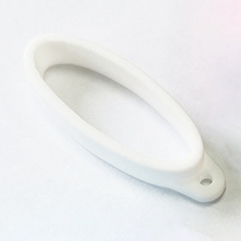 Silicone Pendant, for Electronic Stylus & Lighter Making, Oval, White, 46x8mm