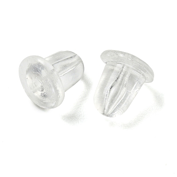 Plastic Ear Nuts, Drum, Clear, 5x5mm, Hole: 0.8mm