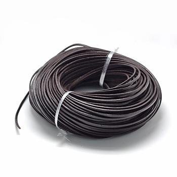 Flat Leather Cords, DIY Rope for Bracelet Necklace Jewelry Making, Coconut Brown, 3x2mm, about 100yards/bundle(300 feet/bundle)