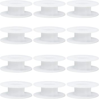 Plastic Thread Bobbins, for Embroidery and Sewing Machines, White, 55x20mm, Hole: 3mm