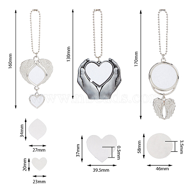 3 Style Alloy Heat Transfer Sublimation Hanging Blank Pendant Decorations(HJEW-FH0001-56)-2