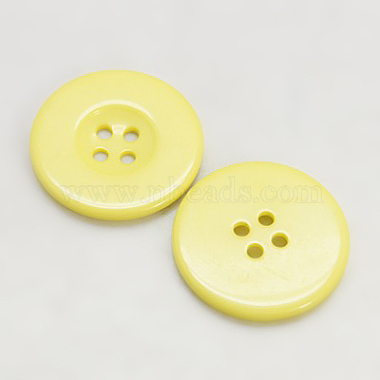 16mm Yellow Flat Round Resin 4-Hole Button