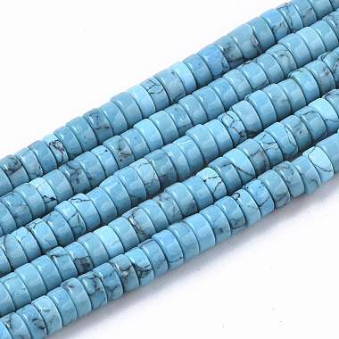 4mm SkyBlue Disc Synthetic Turquoise Beads