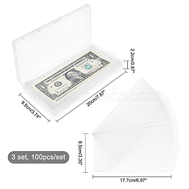 пластиковый держатель для бумажных денег с футляром для хранения(AJEW-WH0140-45)-2