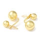 Rack Plating Brass Round Ball Front Back Stud Earrings(X-EJEW-Q766-01G)-2