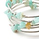 5-bracelets enveloppants en perles d'amazonite naturelle à boucles pour femmes(BJEW-JB01517-06)-5