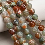 Natural Fire Crackle Agate(Dyed & Heated) Beads Strands, Smooth Round, Colorful, 12mm, Hole: 1.3mm, about 33pcs/strand, 15.55''(39.5cm)(G-K425-A03-12mm)