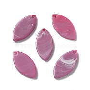 Opaque Acrylic Pendants, Leaf Charms, Old Rose, 19.5x9.5x2mm, Hole: 1.7mm(MACR-F079-06C)