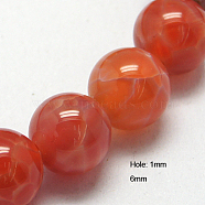 Natural Fire Crackle Agate Beads Strands, Dyed & Heated, Round, 6mm, Hole: 1mm, about 66pcs/strand, 15.75 inch(X-G-G212-6mm-10)