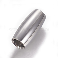 304 Stainless Steel Magnetic Clasps with Glue-in Ends, Rice, Stainless Steel Color, 21x9.5mm, Hole: 6mm(STAS-F212-022P)