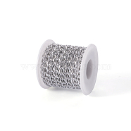 Aluminium Twisted Curb Chains, Unwelded, with Spool, Silver Color Plated, 10x6.5x1.8mm, 5m/set(CHA-TA0001-01S)