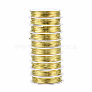 Round Copper Jewelry Wire, Nickel Free, Golden, 20 Gauge, 0.8mm, about 16.40 Feet(5m)/Roll(CW0.8mm007)