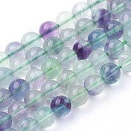 Natural Fluorite Beads Strands, Grade A, Round, 6mm, Hole: 1mm, about 67pcs/strand, 15.7 inch(X-G-E112-6mm-19)