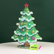 DIY Christmas Tree Display Decor Diamond Painting Kits, Including Plastic Board, Resin Rhinestones, Pen, Tray Plate and Glue Clay, Medium Aquamarine, 265x195mm(XMAS-PW0001-105B)