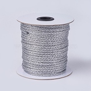 Resin and Polyester Braided Cord Thread, Gray, 4mm; about 50yards/roll(45.72m/roll), 150 feet/roll(OCOR-F008-D01)