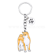 WEWAYSMILE Dog Keychain Car Keychain Pet Pendant Key-Ring Lovely Dog Key-ring Portable Metal Keychain Gift for Pet Lover Birthday Puppy Theme Party Supplies (Akita Dog), Platinum, 11.05x2.9cm(JX804A)