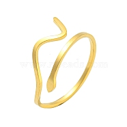 304 Stainless Steel Rings, Snake, Real 18K Gold Plated, Inner Diameter: 19mm(RJEW-M045-03G)