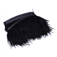 Fashion Ostrich Feather Cloth Strand Costume Accessories, Black, 60~80mm, about 10 yards/pc(FIND-R030-6~8cm-14)