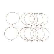 Ion Plating(IP) 316 Surgical Stainless Steel Wine Glass Charms Rings, Hoop Earring Findings, DIY Material for Basketball Wives Hoop Earrings, Rose Gold, 20 Gauge, 50x0.8mm(STAS-L214-01G-01RG)