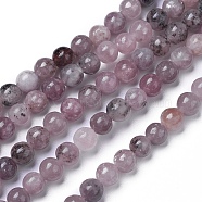 Natural Lepidolite/Purple Mica Beads Strands, Round, 6mm, Hole: 0.8mm, about 63~71pcs/strand, 14.2  inch~15.7 inch(36~40cm)(G-G770-04A-6mm)