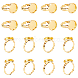 Adjustable Brass Ring Components, Golden, 17mm, 40pcs/box(KK-PH0004-59G)