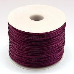 Nylon Thread, Rattail Satin Cord, Purple, 1.5mm, about 100yards/roll(300 feet/roll)(NWIR-R025-1.5mm-1904)