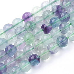 Natural Fluorite Beads Strands, Grade A, Round, 6mm, Hole: 1mm, about 60~62pcs/strand, 15.7 inch(X-G-E112-6mm-19)