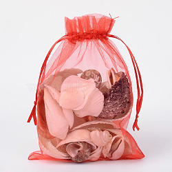 Organza Gift Bags with Drawstring, Jewelry Pouches, Wedding Party Christmas Favor Gift Bags, Red, 20x15cm(OP-R016-15x20cm-01)