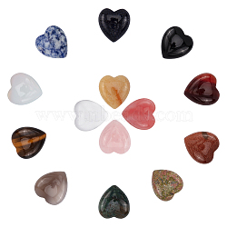 Natural/Synthetic Gemstone Cabochons, Heart, 25x23x7.5mm, 14pcs/box(G-PH0019-12)