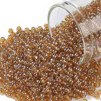 TOHO Round Seed Beads, Japanese Seed Beads, (162C) Transparent AB Topaz, 11/0, 2.2mm, Hole: 0.8mm, about 1110pcs/10g
