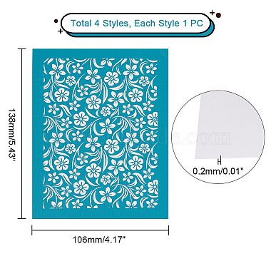 AHADEMAKER 4Pcs 4 Styles Self-Adhesive Silk Screen Printing Stencil(DIY-GA0004-69B)-2