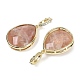 Natural Sunstone Faceted Teardrop Pendants(G-B126-04G-08)-2