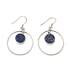Boucles d'oreilles pendantes rondes et plates en lapis-lazuli naturel(EJEW-Z024-11C-P)-1
