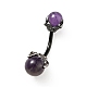 Natural Amethyst Beaded Curved Barbell(X-AJEW-G042-04B)-1