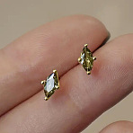 Horse Eye Brass Micro Pave Cubic Zirconia Stud Earrings, Golden, 10x6mm(FS-WG88C58-02)