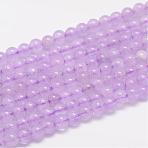Natural Lavender Amethyst Beads Strands, Round, Violet, 5mm, Hole: 0.8mm, about 78pcs/strand, 16 inch(G-F306-11-5mm)