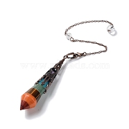 Natural Chakra Gemstone Dowsing Pendulums, with Brass Findings, Bullet, Red Copper, 260mm, Hole: 1.4mm(AJEW-XCP0002-22)