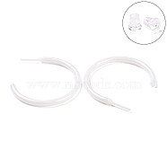 Hypoallergenic Bioceramics Zirconia Ceramic Ring Stud Earrings, Half Hoop Earrings, No Fading and Nickel Free, WhiteSmoke, 30x2.5x27mm(EJEW-Z023-01H)