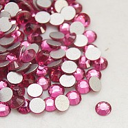 Glass Flat Back Rhinestone, Grade A, Back Plated, Faceted, Half Round, Rose, 6.3~6.5mm, about 288pcs/bag(X-RGLA-C002-SS30-209)