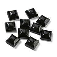 Natural Black Onyx Cabochons, Dyed & Heated, Square, 10x10x5mm(G-P513-03B-01)