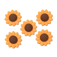Opaque Resin Cabochons, Sunflower, Orange, 22x7mm(CRES-D001-14)