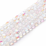Synthetic Moonstone Beads Strands, Round, Clear AB, 6mm, Hole: 0.8mm, about 63pcs/strand, 14.57''~15.55''(37~39.5cm)(G-E573-02A-14)