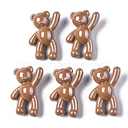Opaque Acrylic Pendants, Pearl Luster Plated, Bear, Camel, 36x22x13.5mm, Hole: 2.5mm(PACR-ZX016-08E)