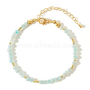 Bohemian Style Faceted Round Natural Amazonite Bead Bracelets Women's Fashion Jewelry, Inner Diameter: 6-1/2~6-3/4 inch(16.5~17cm)(LW5248-3)