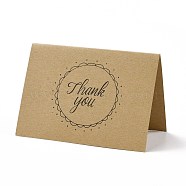 Kraft Paper Thank You Greeting Cards, Rectangle with Word Pattern, for Thanksgiving Day, BurlyWood, 72x100x1mm(DIY-F120-01E)