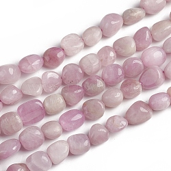 Natural Kunzite Beads Strands, Tumbled Stone, Nuggets, 10~15x7.5~11.5x7.5~12.5mm, Hole: 1mm, about 36pcs/Strand, 15.67 inch(39.8 cm)(G-D0002-D68)
