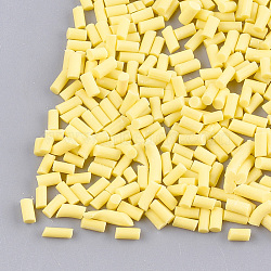 Handmade Polymer Clay Sprinkle Beads, Fake Food Craft, No Hole, Column, Champagne Yellow, 2~6x1.5mm(CLAY-T015-22P)