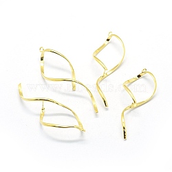 Brass Pinch Bails, Ice Pick Pinch Bails for Pendant Making, Golden, 60x20x2mm, Hole: 1.8mm, Pin: 0.5mm(X-KK-L184-14G)