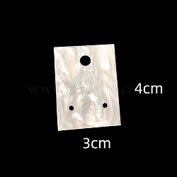10Pcs Acrylic Jewelry Display Cards, Water Ripple Earring Holder Card, Floral White, Rectangle, 4x3cm(WG56432-05)