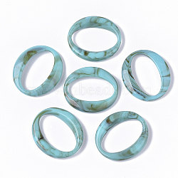 Acrylic Linking Rings, Imitation Gemstone Style, Oval, Light Sea Green, 39.5x34.5x6.5mm, Inner Diameter: 33x18.5mm, about: 172pcs/500g(OACR-T021-014C)